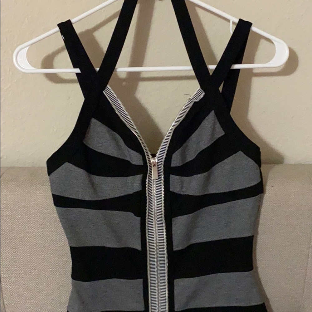 Black and gray dress